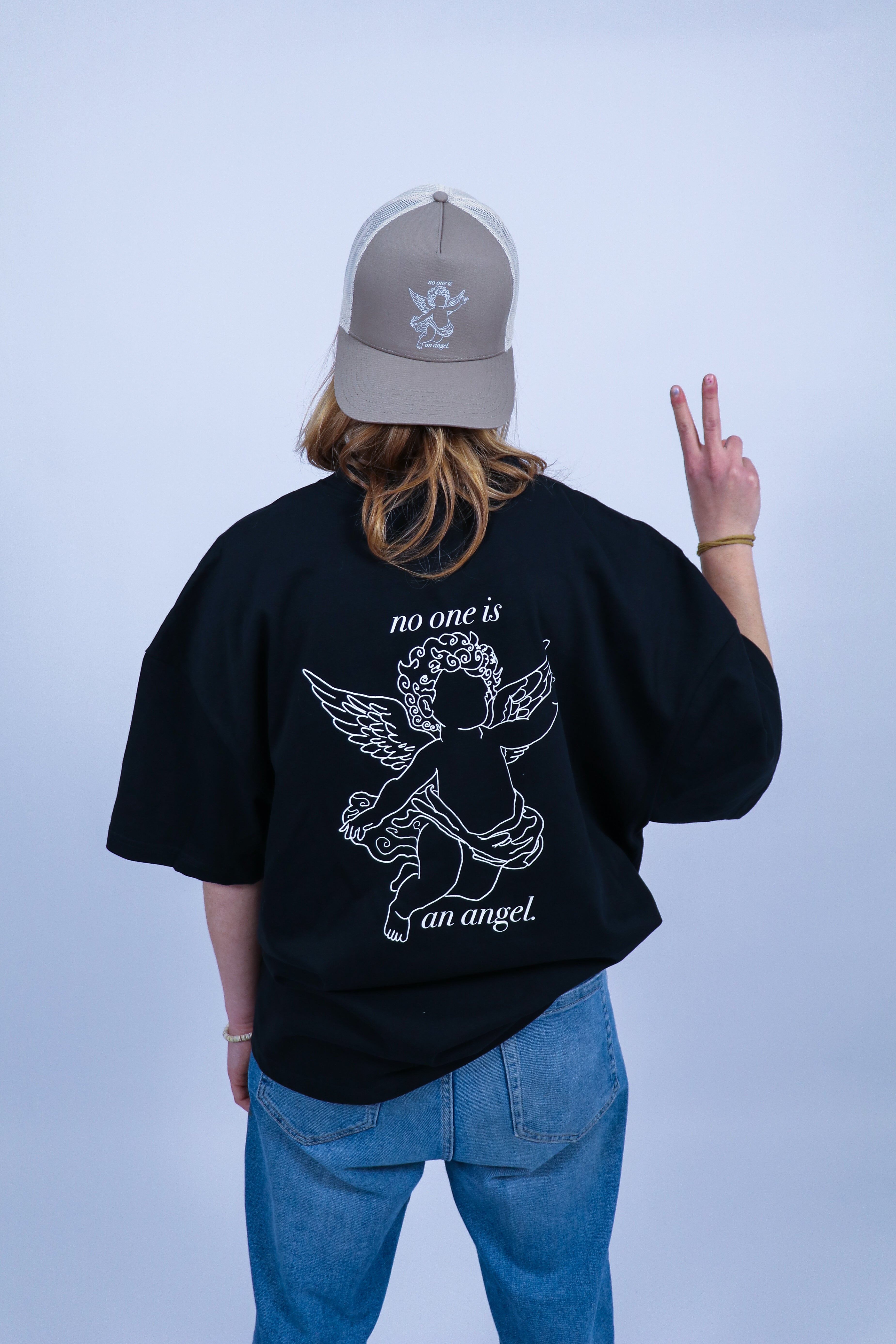 Black Angel Back Print T-shirt-6