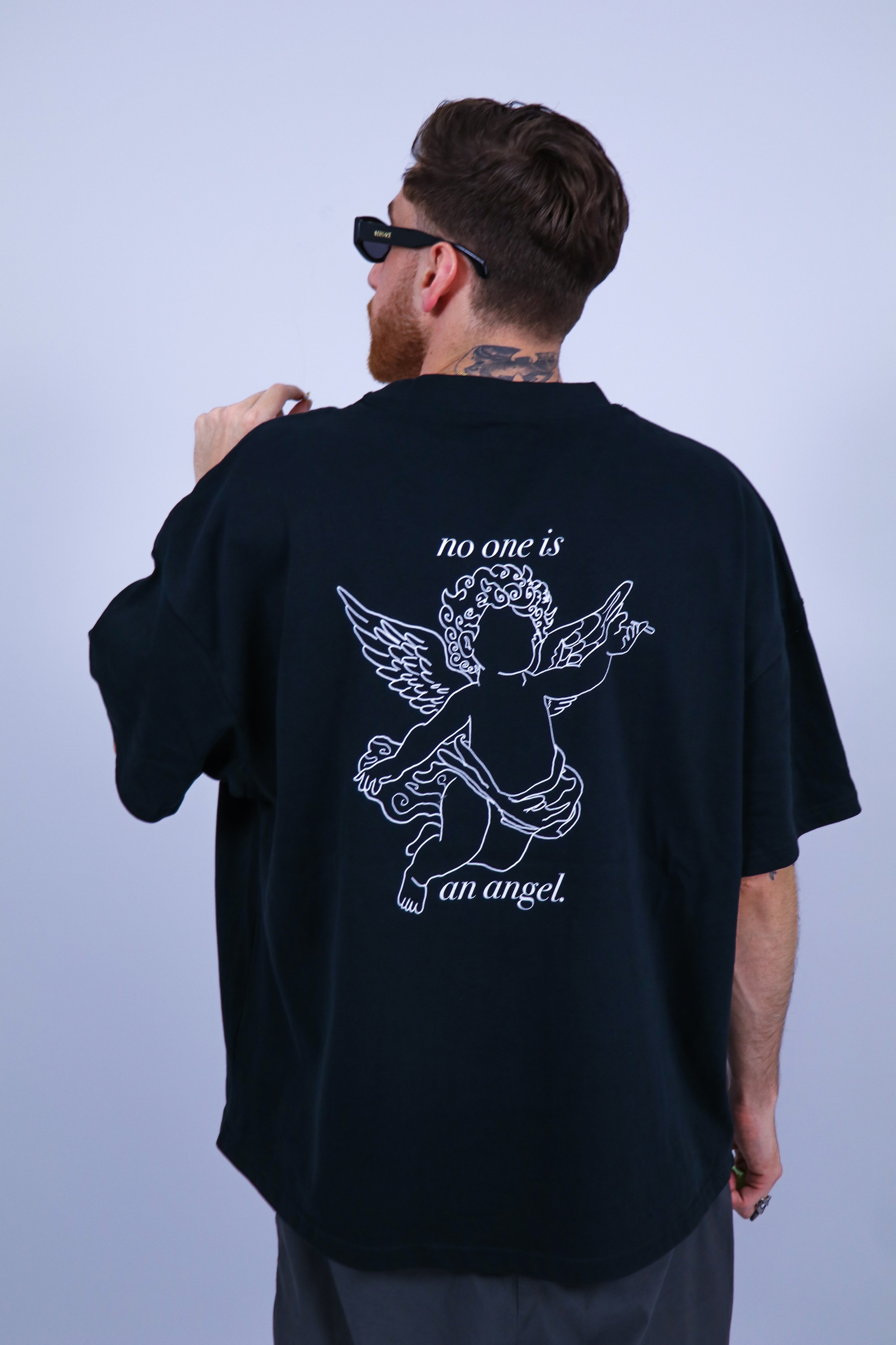 Black Angel Back Print T-shirt-2