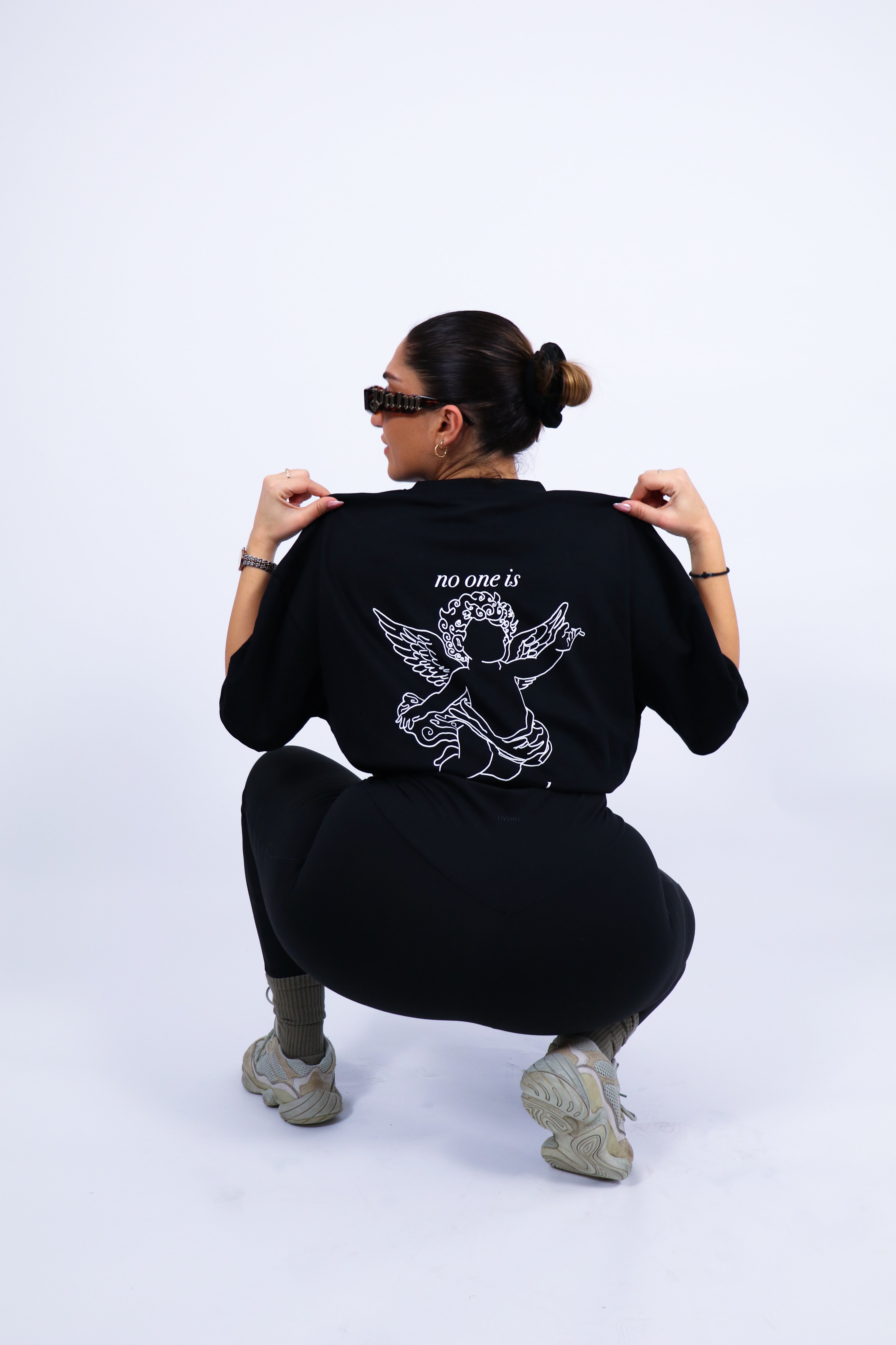 Black Angel Back Print T-shirt-4