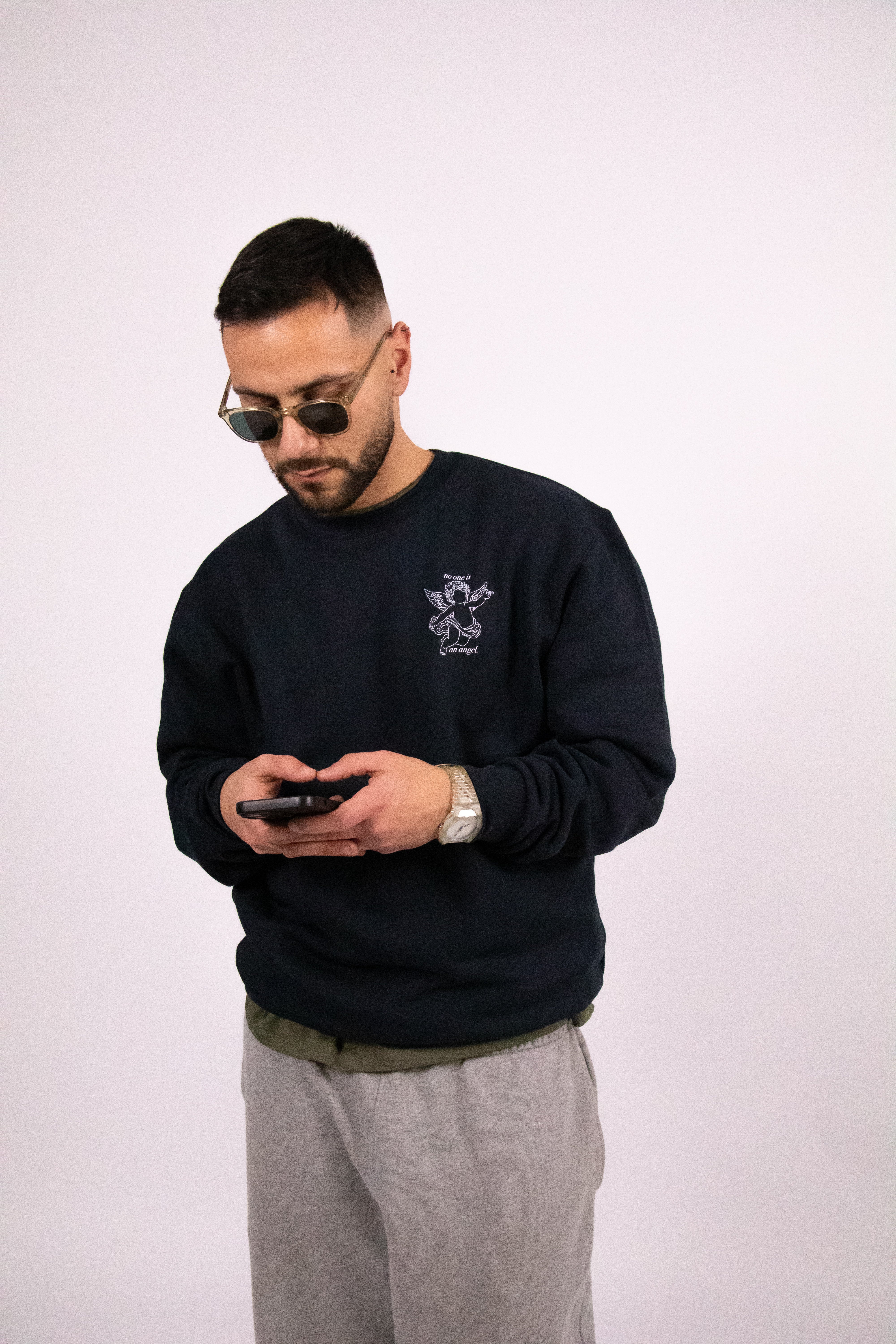 Navy Angel Logo Sweater-2