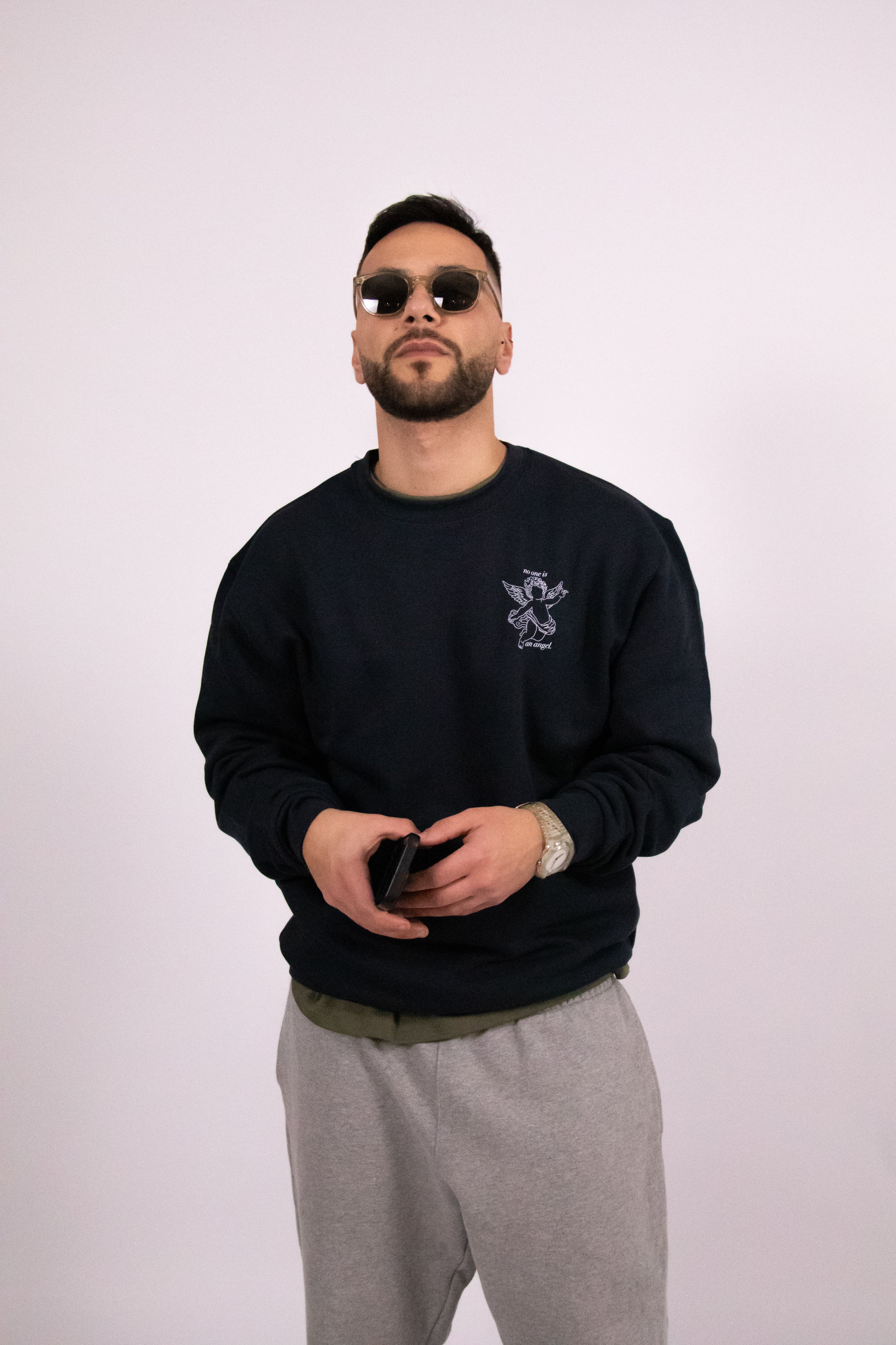 Navy Angel Logo Sweater