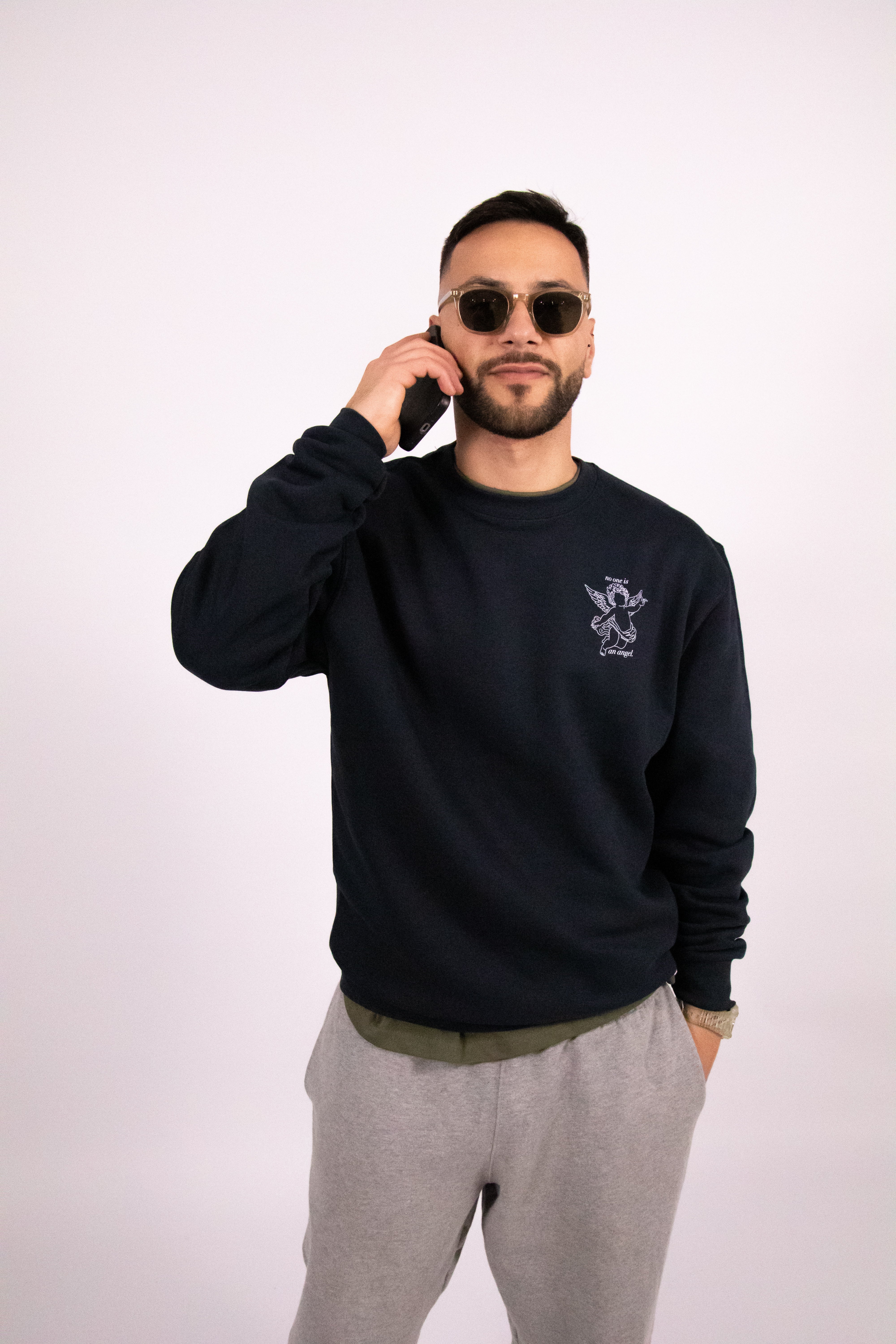 Navy Angel Logo Sweater-3