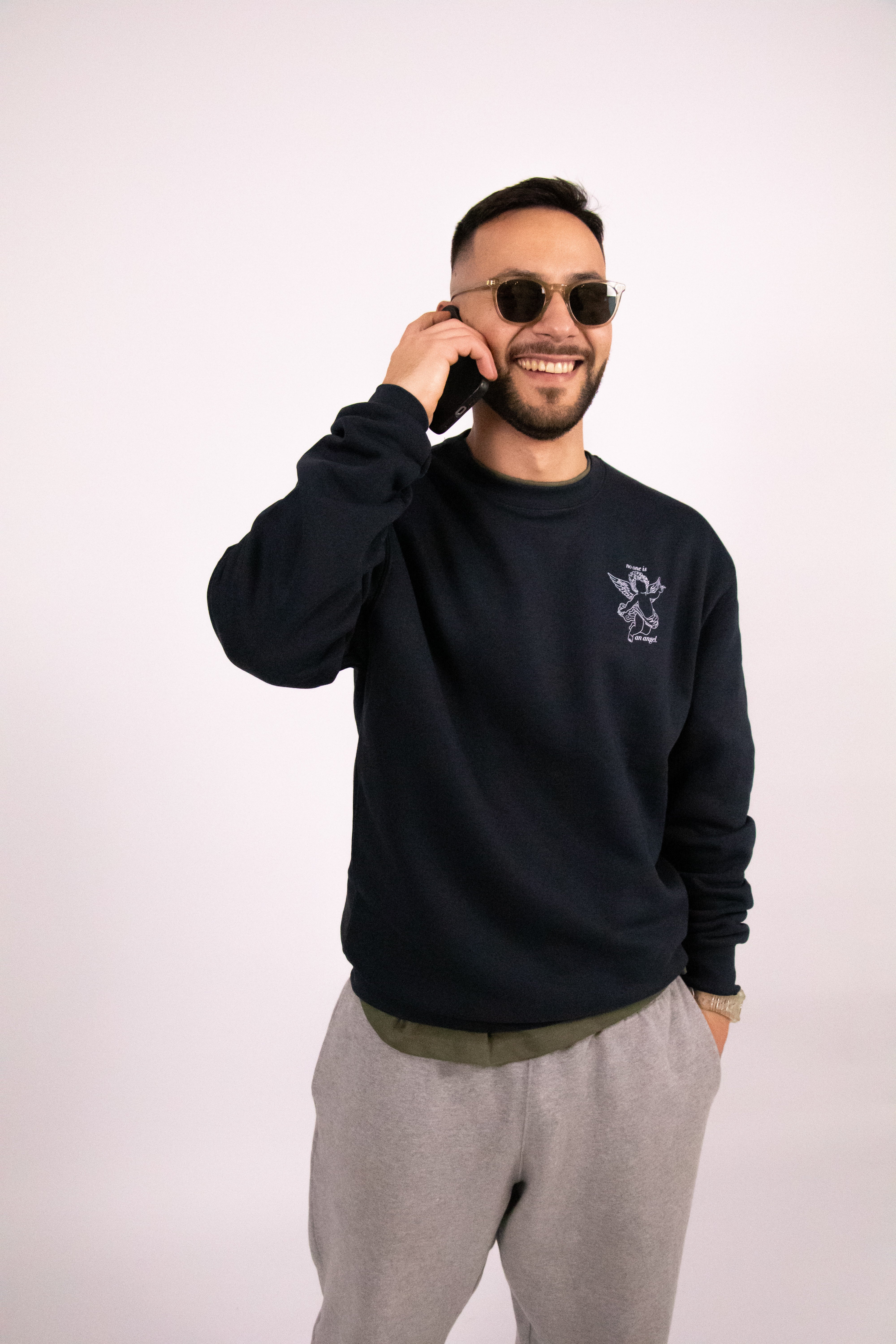 Navy Angel Logo Sweater-4